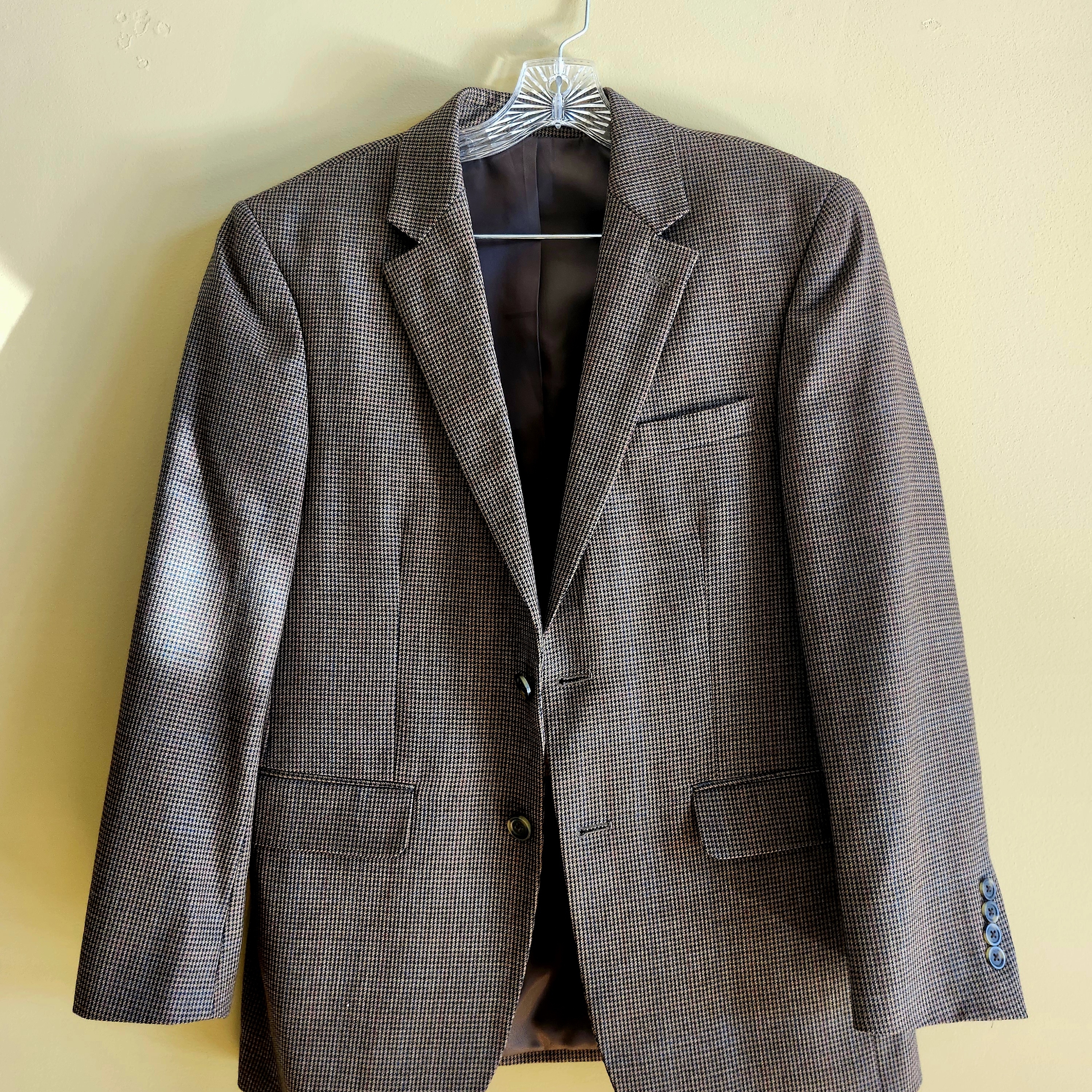 Andrew Fezza Checkered Brown Blazer